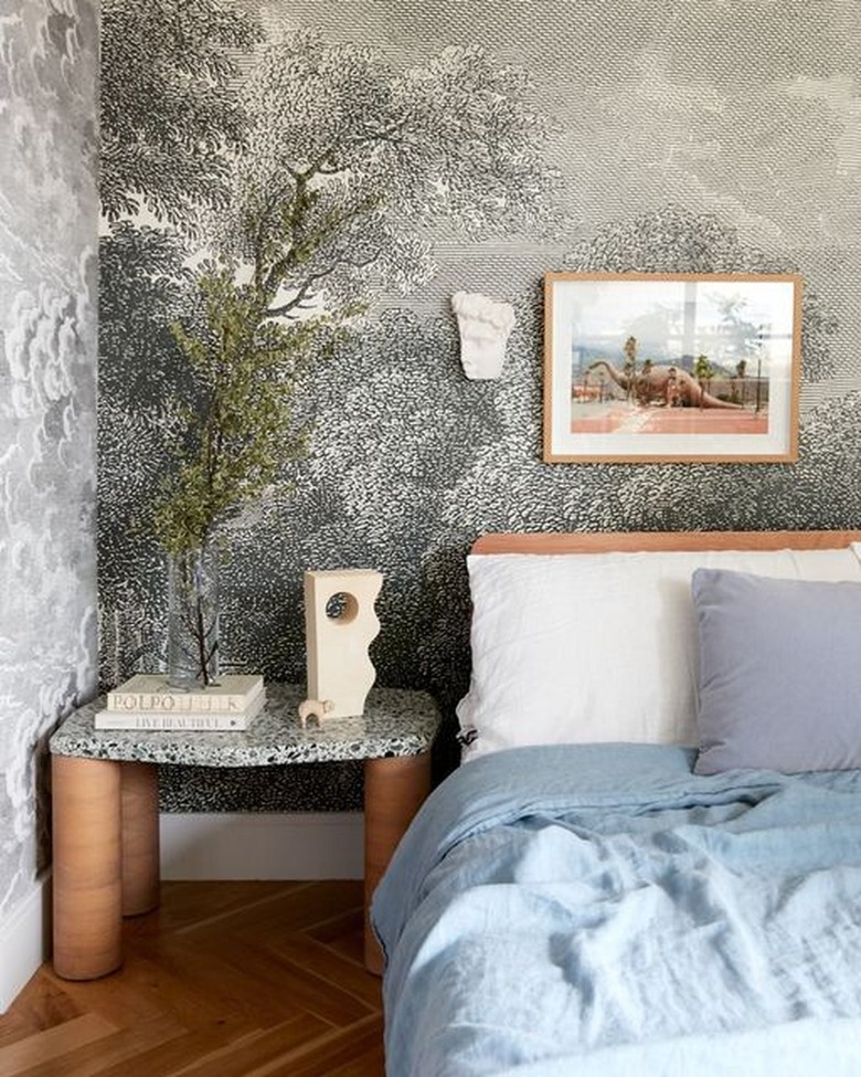 gray and light blue bedroom color idea