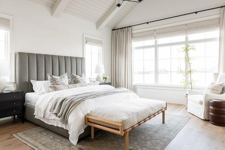 Bedroom with layers of pewter