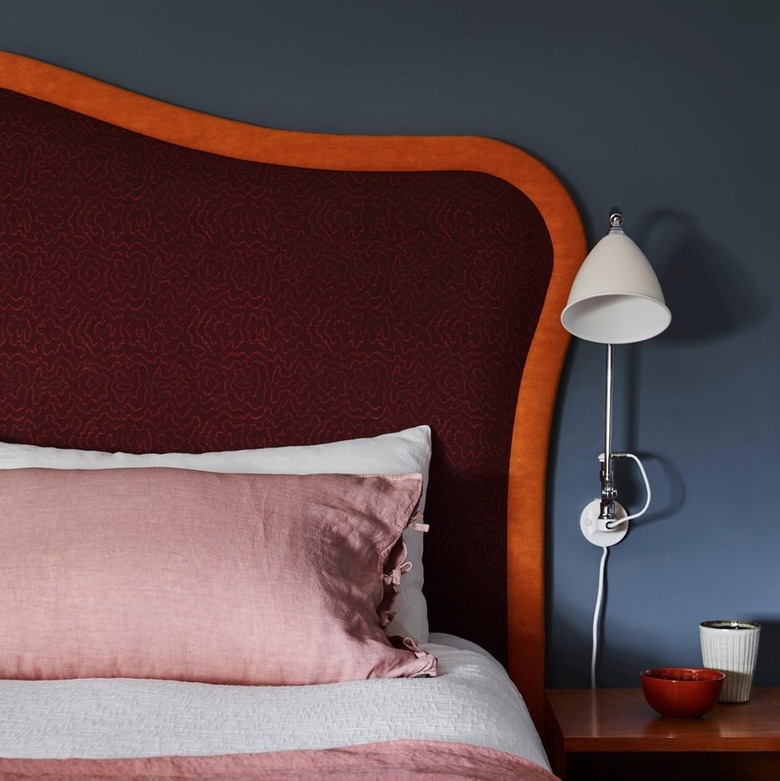 soothing bedroom with blue-gray walls
