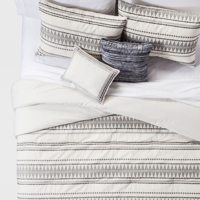 light gray pattern comforter set