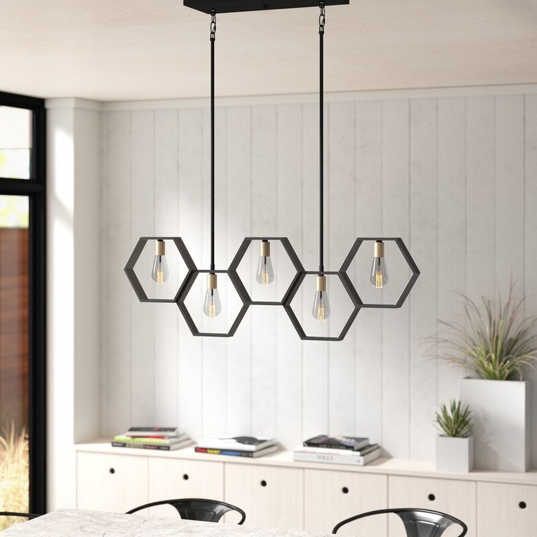 Black honeycomb contemporary dining room lighting