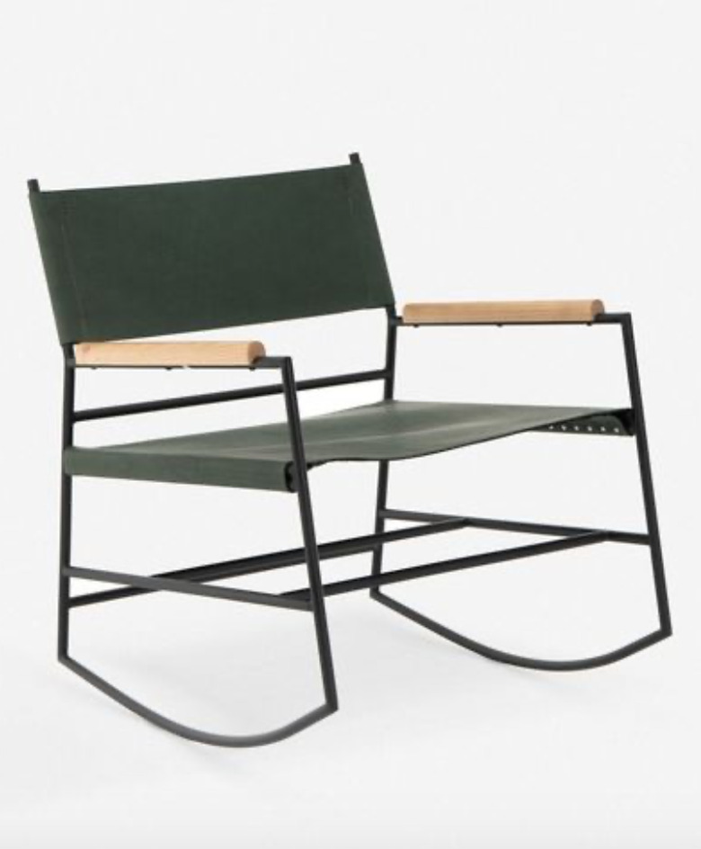 Lulu and Georgia contemporary rocking chair made with leather and wood