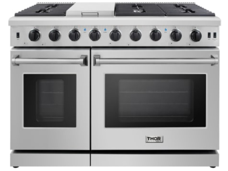 large double oven stainless range