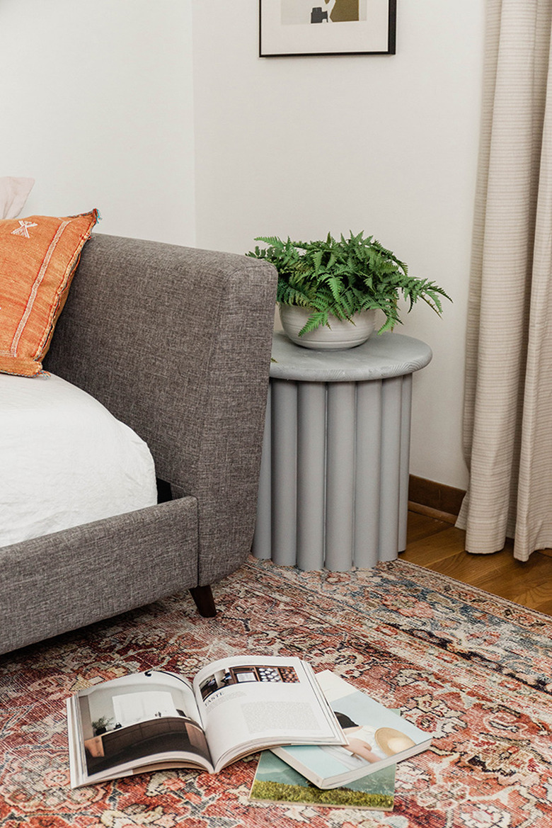 Style your new DIY side table beside a bed or sofa for a modern contemporary look.