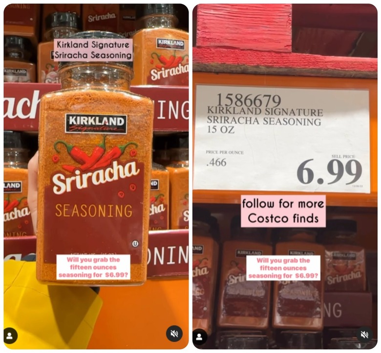 Kirkland Signature sriracha seasoning at Costco