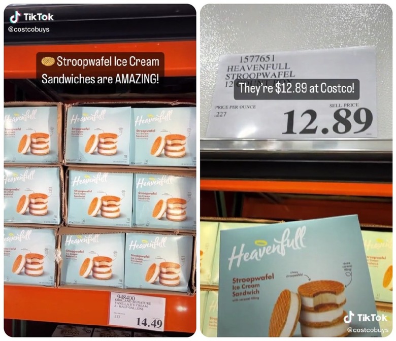 Heavenfull stroopwafel ice cream sandwiches at Costco