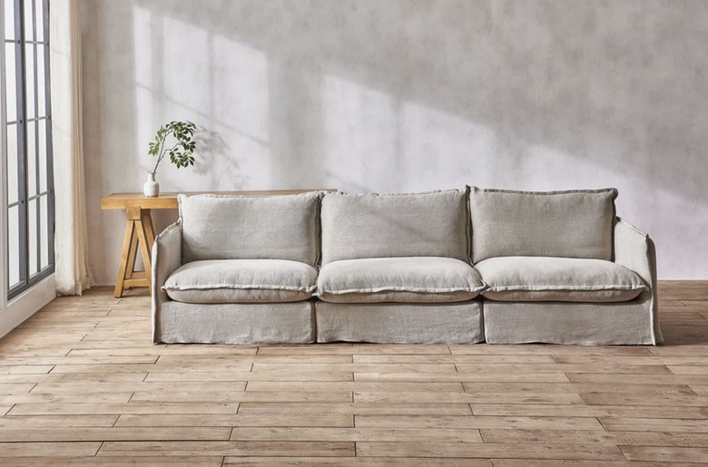 neva sectional with flanged seams