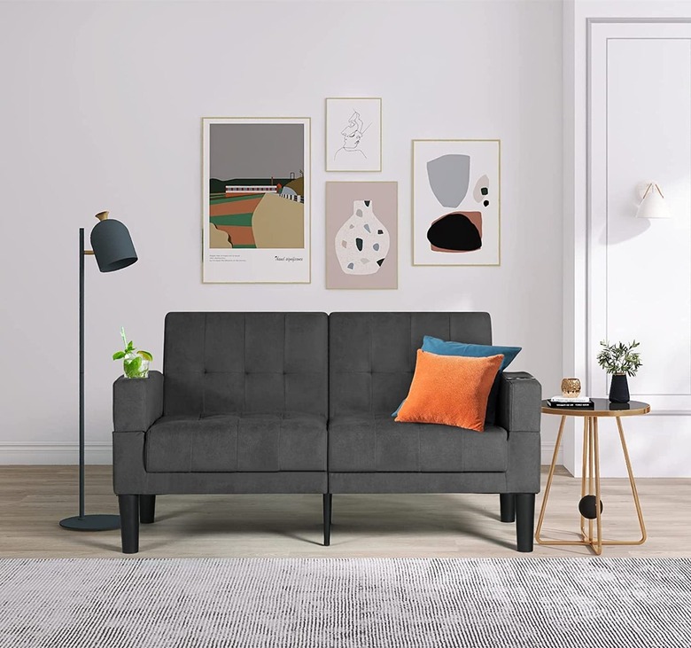 dark gray loveseat