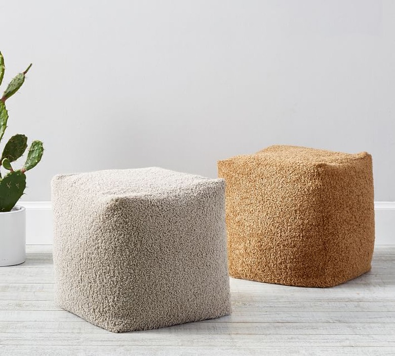 Pottery Barn Teddy Faux-Fur Pouf
