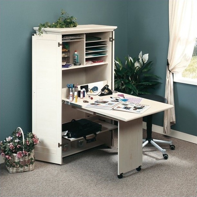 Craft Table with Storage armoire