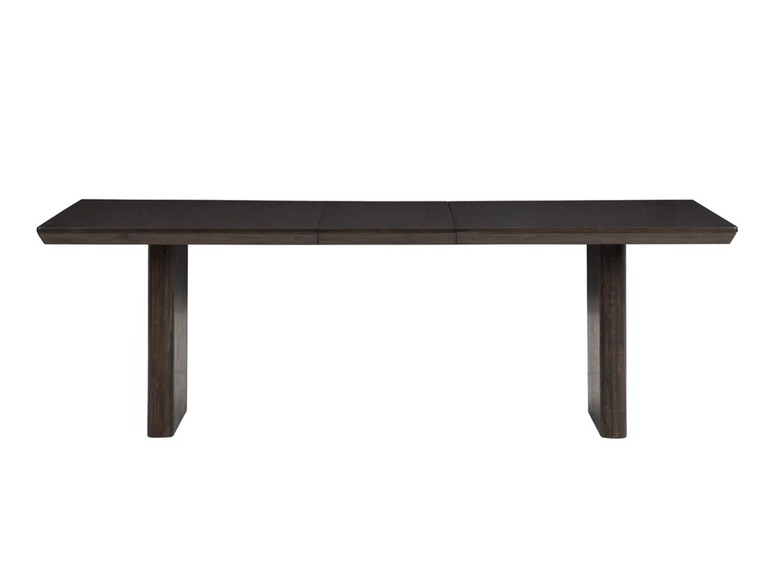 thick-leg dark wood table