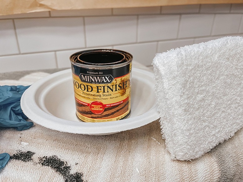 Stain the cutout trim pieces.