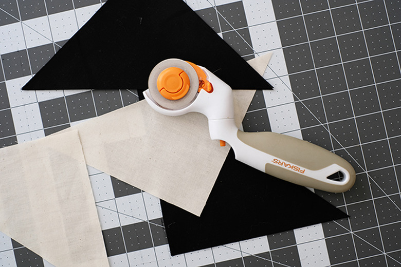 Cut out 6 1/2 inch triangles