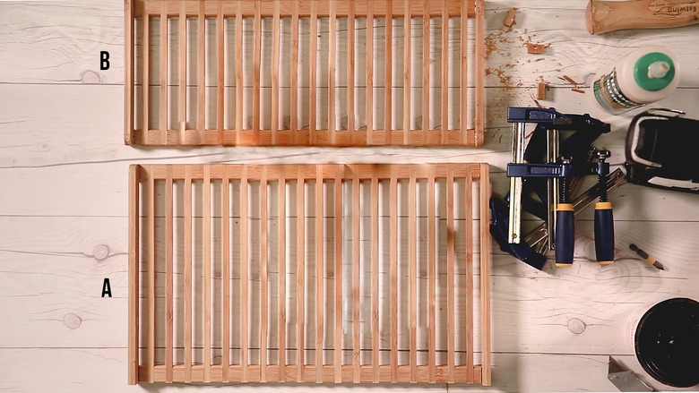 Plate rack support cut to same size of plate rack