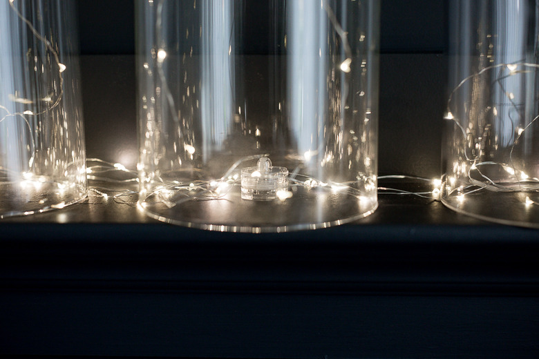 Mini lights inside cloches