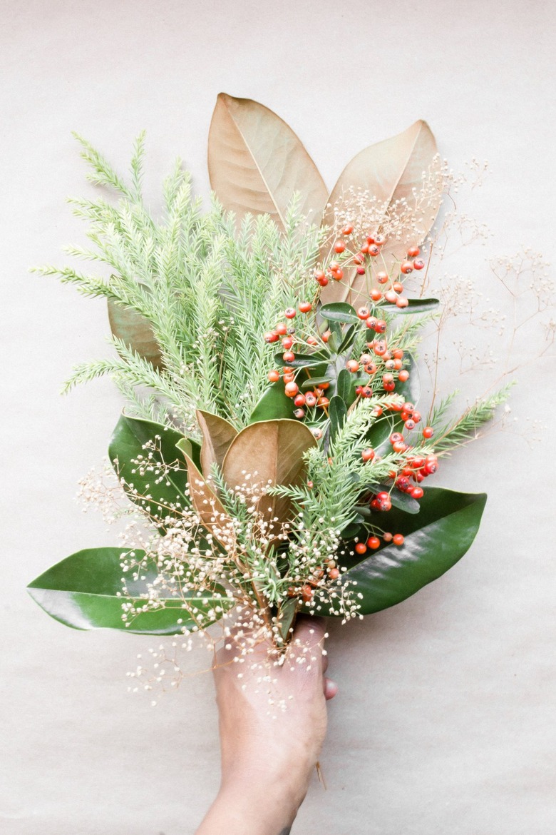Bouquet of winter foliage and berries