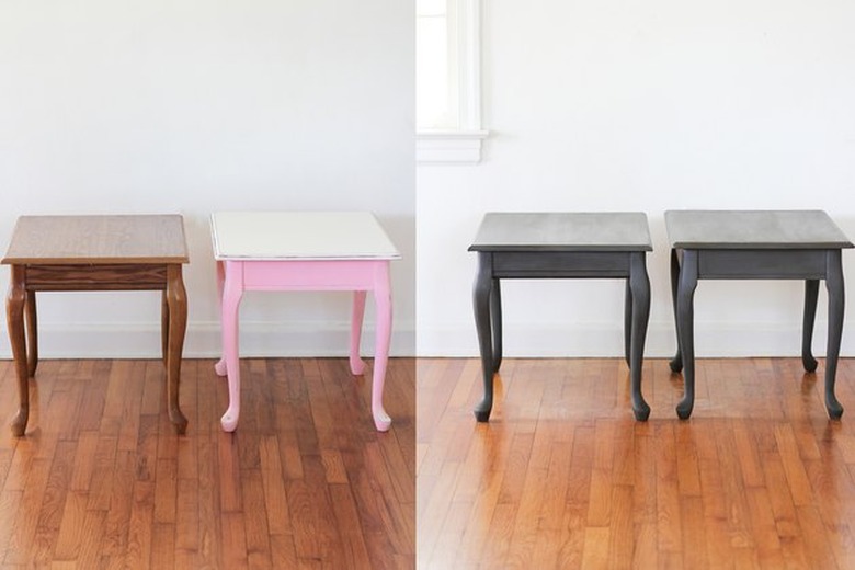 before and after pictures of furniture DIY using chalk paint