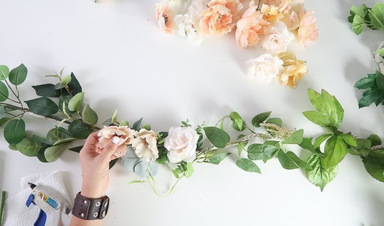Faux flower garland