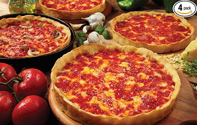 four deep dish pizzas on amazon