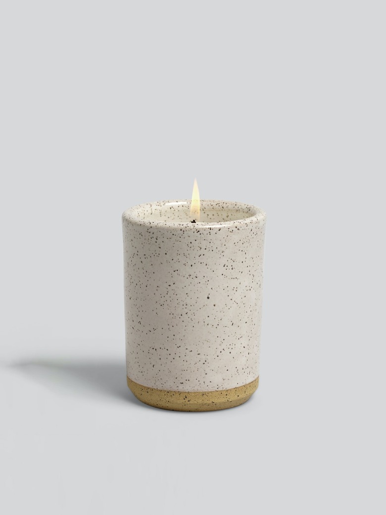 light stoneware candle