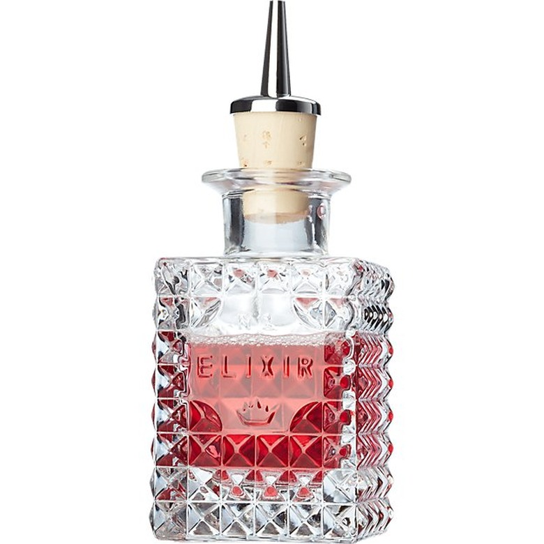 Depression glass elixir bottle