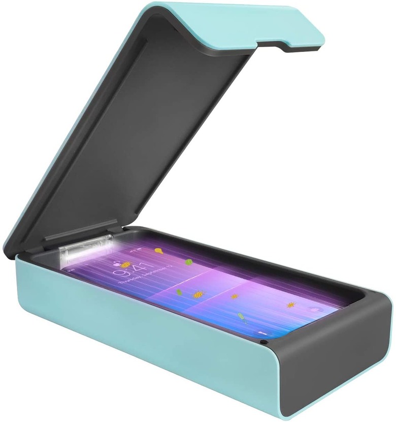 UV smartphone sanitizer with aromatherapy
