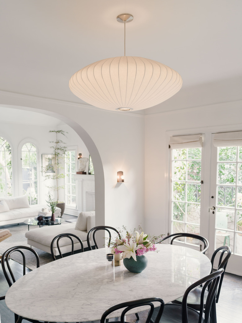dining room lighting idea with George Nelson Saucer Bubble Pendant Lamp in Dining Room