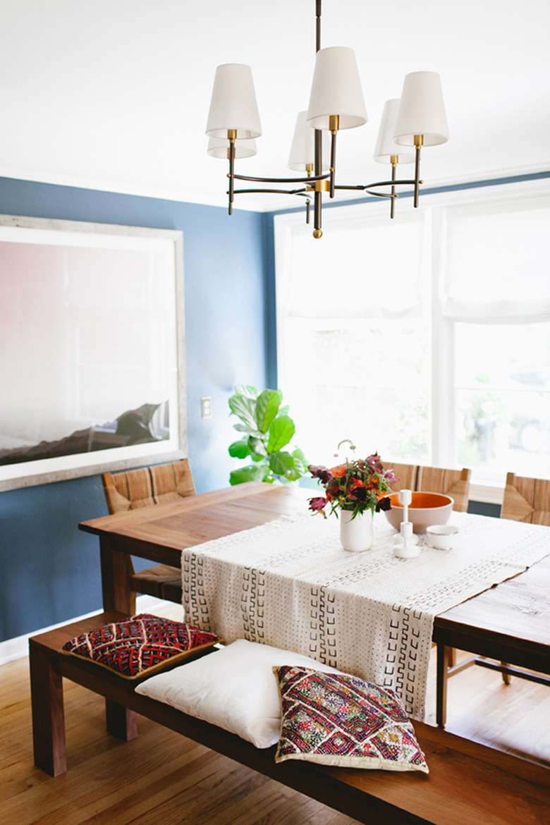 Dining room table with table runner