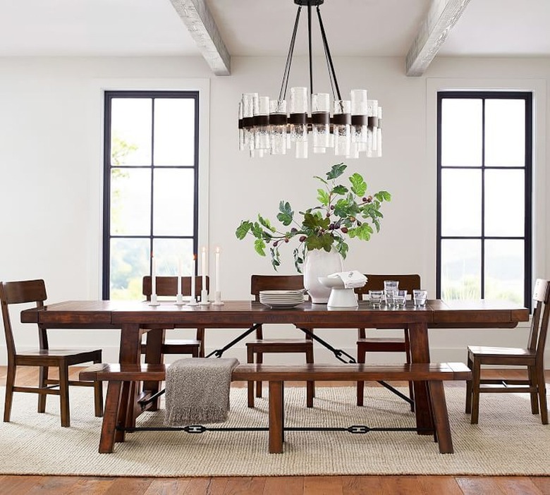 Dining table with bench