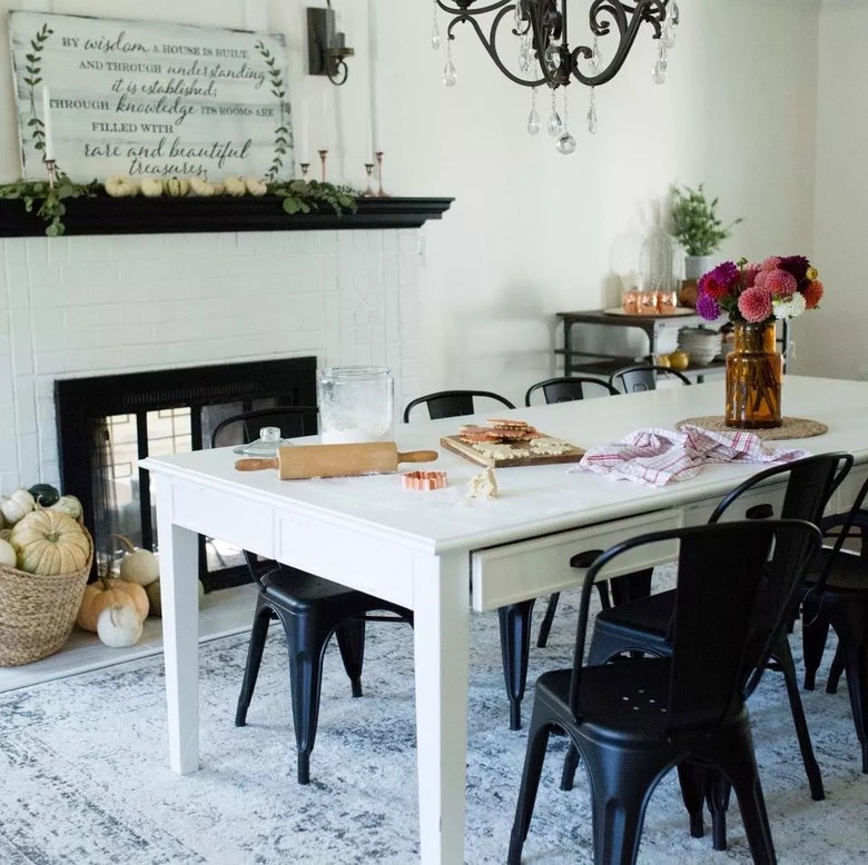 Dining table with drawers