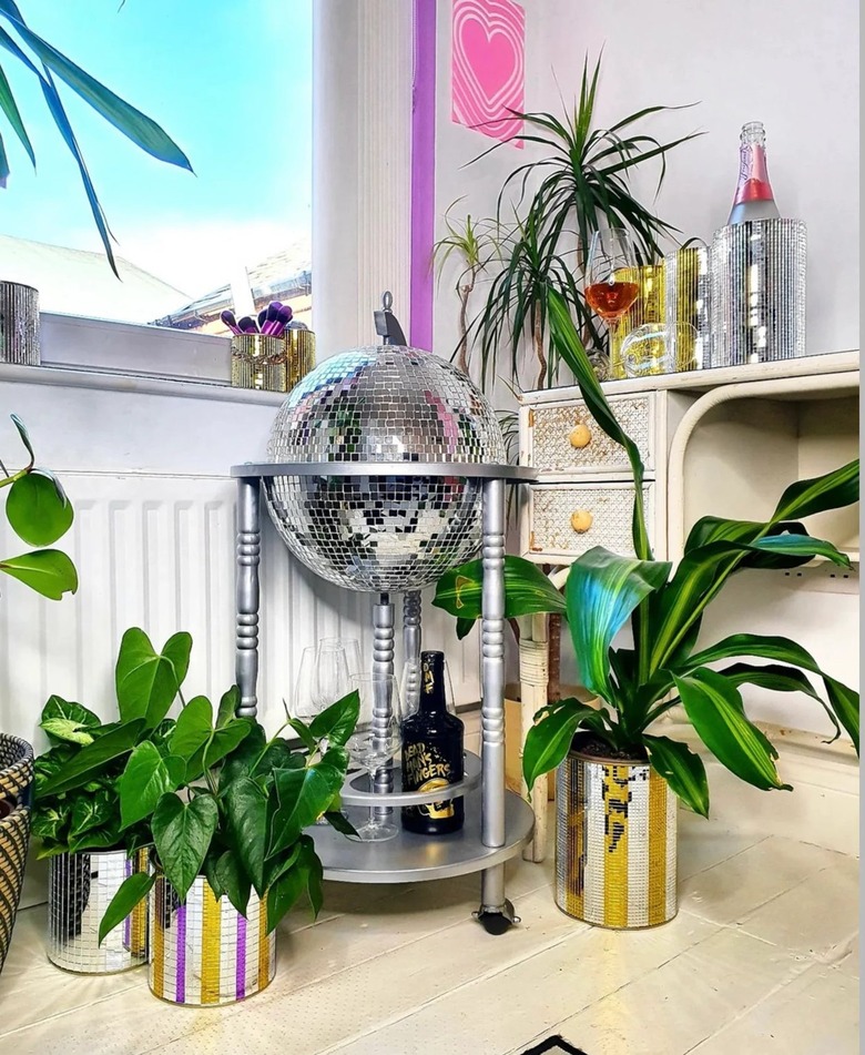Glam Globes Disco Ball Bar Cart