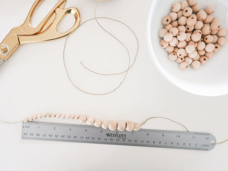 diy beaded wood chandelier