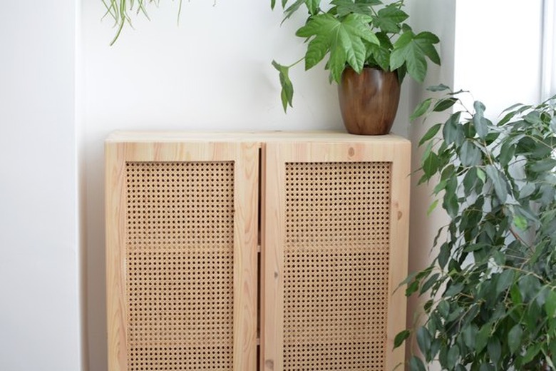 Cabinet with cane webbing