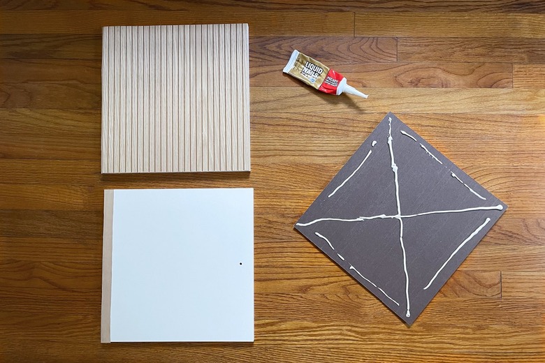 Pole wrap glued to front of IKEA Kallax door