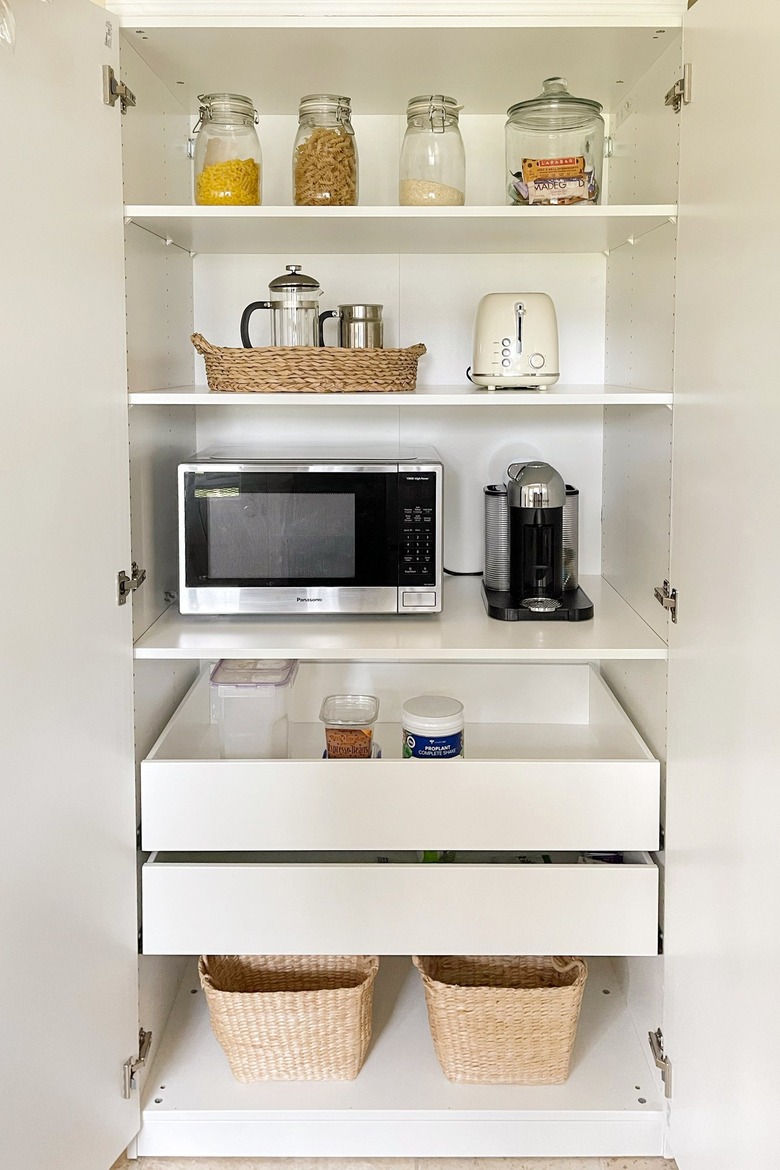 IKEA PAX pantry hack with jars of food