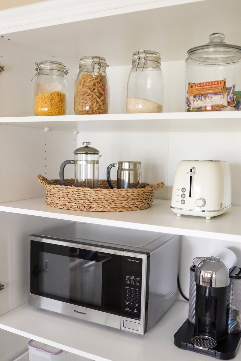 IKEA PAX pantry hack with jars of food