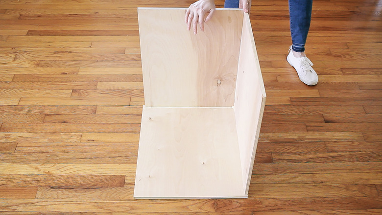 Gluing the back and side piece to bottom