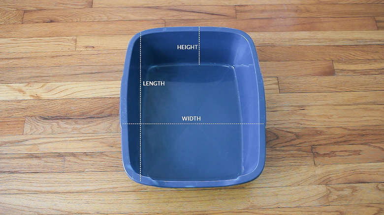 Measuring litter pan