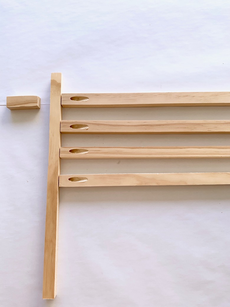 Wood dowels for towel rack DIY