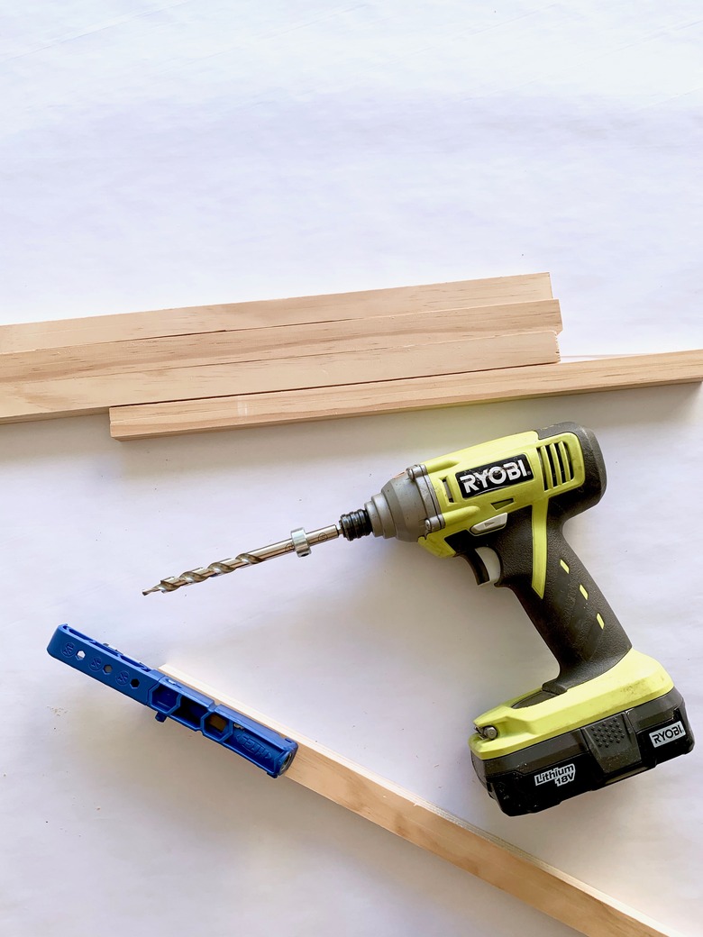 Wood and drill for modern towel rack DIY