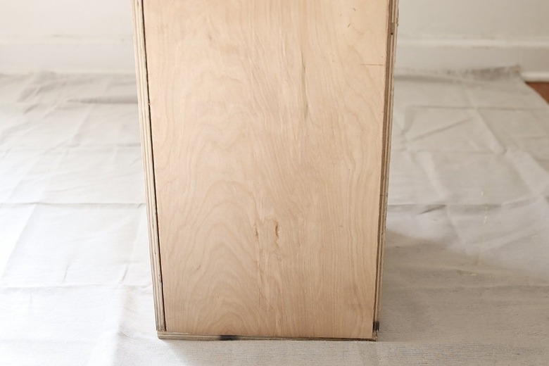 Gluing front and side piece to plinth