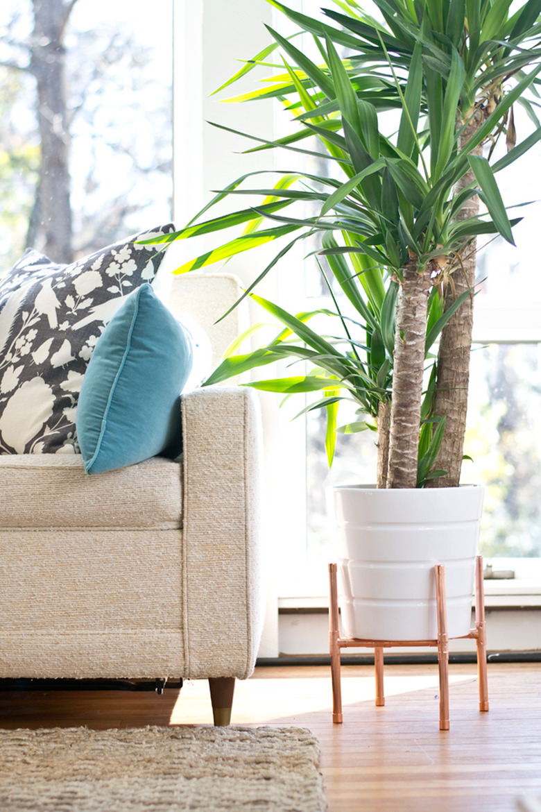 DIY copper plant stand.