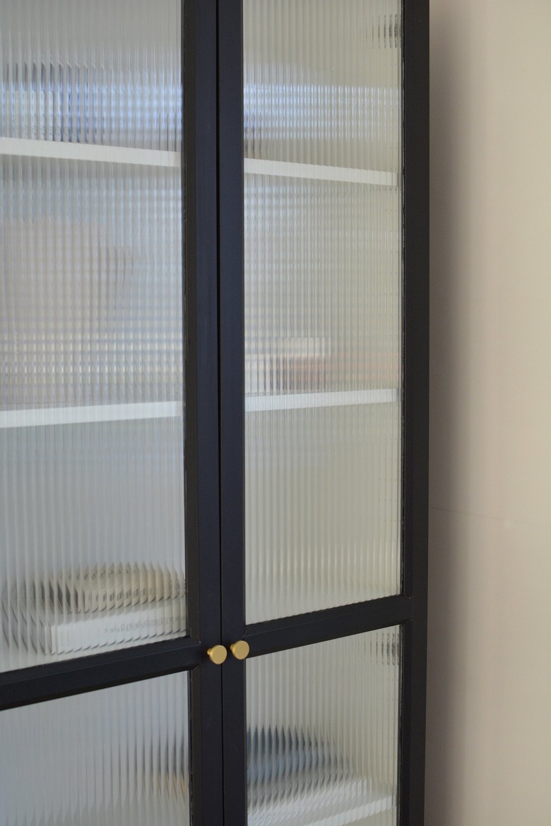 Finished billy bookcase with reeded glass panels