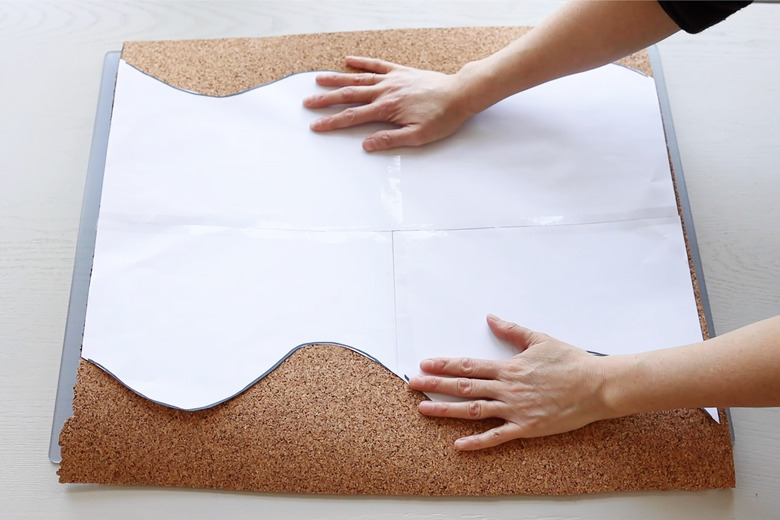 Placing template on top of cork