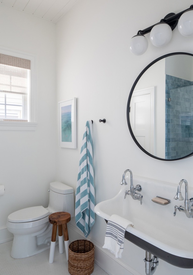 small bathroom with two sinks
