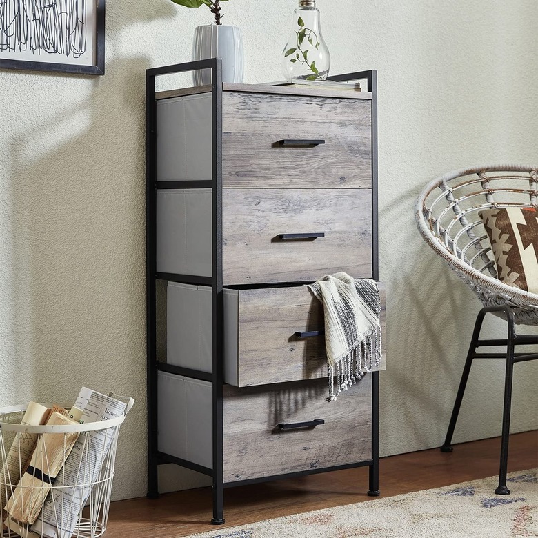 gray vertical dresser