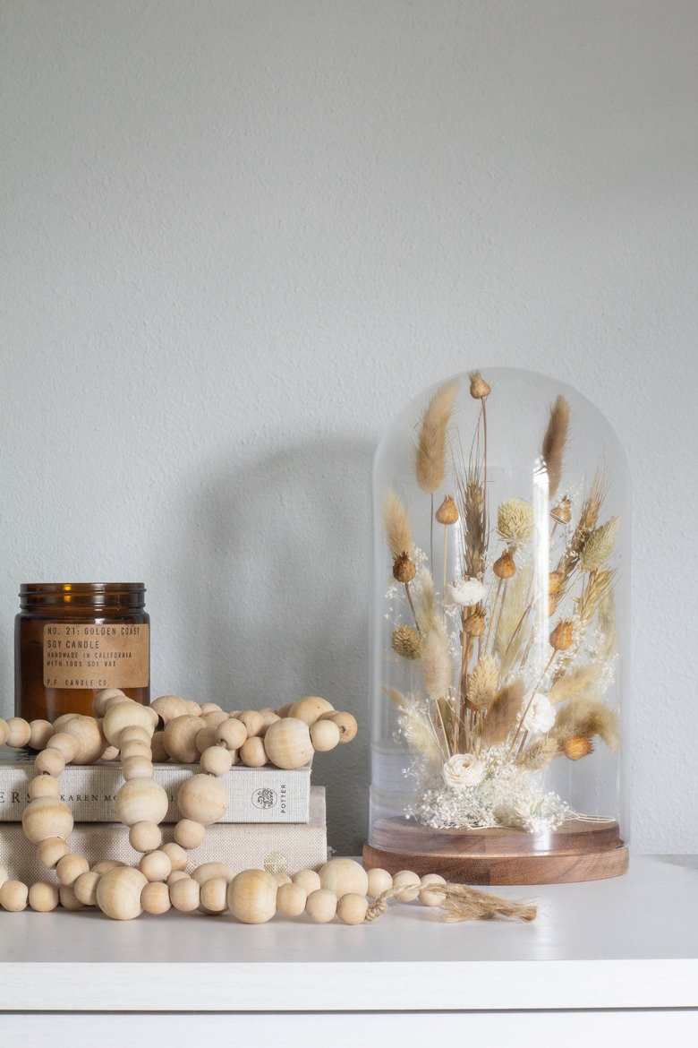 DIY dried floral cloche