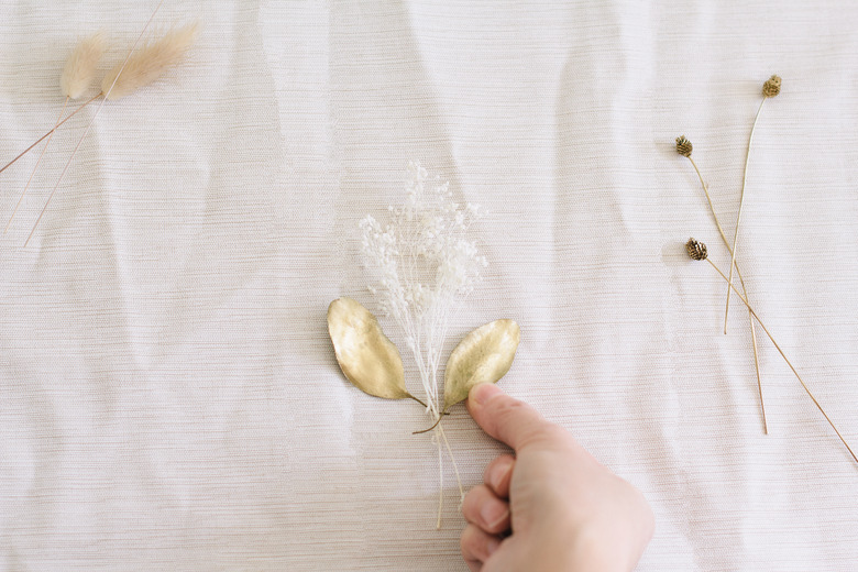 Baby's breath and eucalyptus leaves