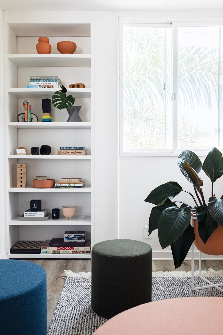 Built-in shelving at Hunker House