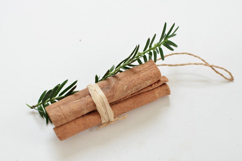Ornament made from cinnamon sticks